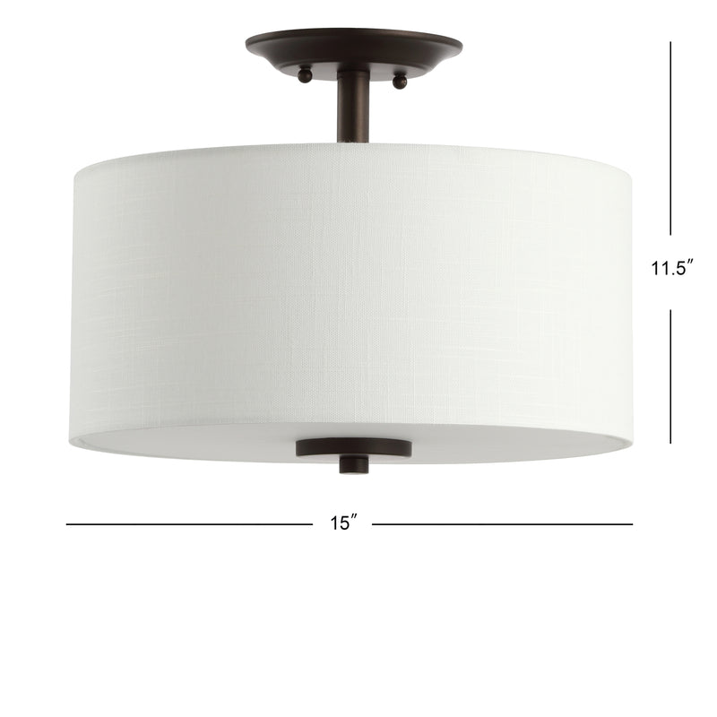 Marc 15" Metal LED Semi-Flush Mount - JONATHAN Y