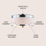David 15" Metal LED Flush Mount - JONATHAN Y