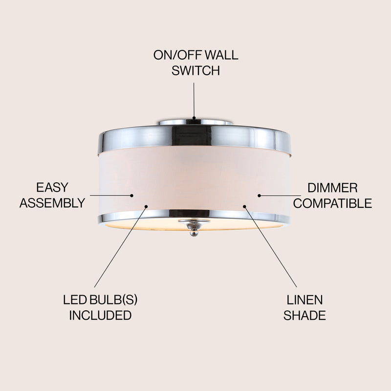 David 15" Metal LED Flush Mount - JONATHAN Y