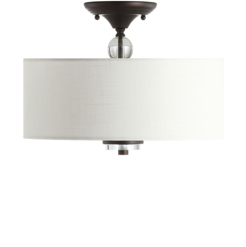 Marc 15" Metal/Crystal LED Semi Flush Mount - JONATHAN Y