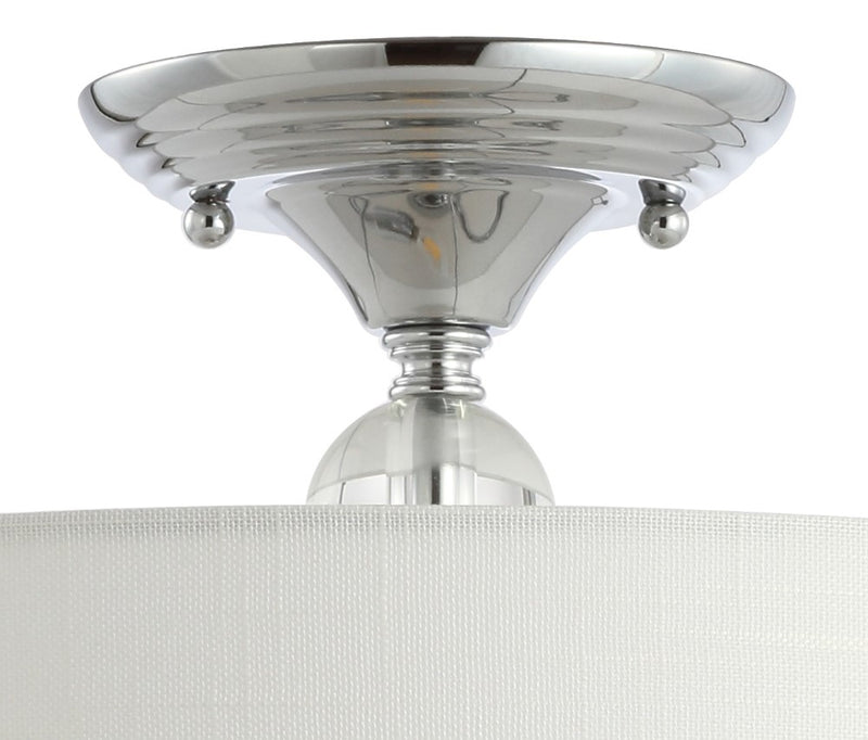 Marc 15" Metal/Crystal LED Semi Flush Mount - JONATHAN Y