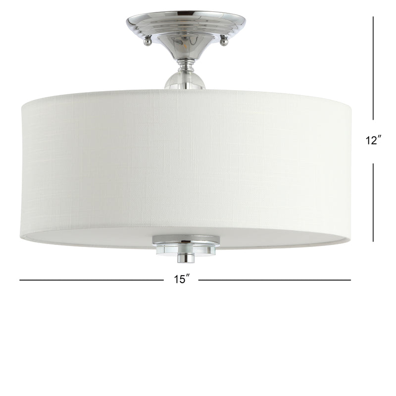 Marc 15" Metal/Crystal LED Semi Flush Mount - JONATHAN Y
