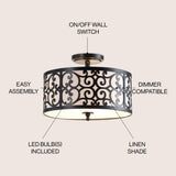 Katherine 15" Metal LED Semi Flush Mount - JONATHAN Y
