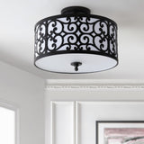 Katherine 15" Metal LED Semi Flush Mount - JONATHAN Y