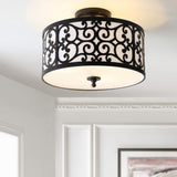 Katherine 15" Metal LED Semi Flush Mount - JONATHAN Y