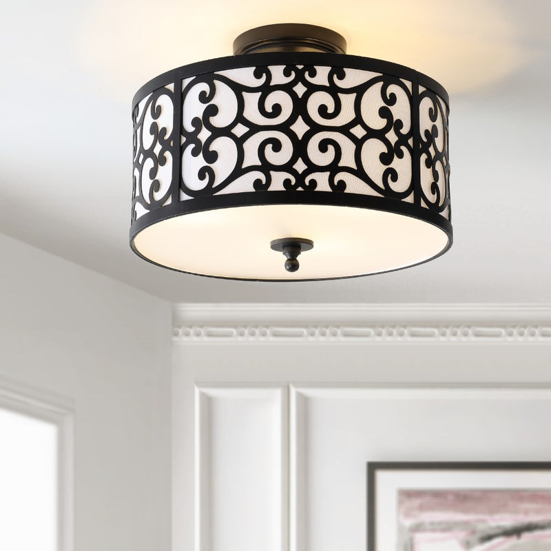 Katherine 15" Metal LED Semi Flush Mount - JONATHAN Y