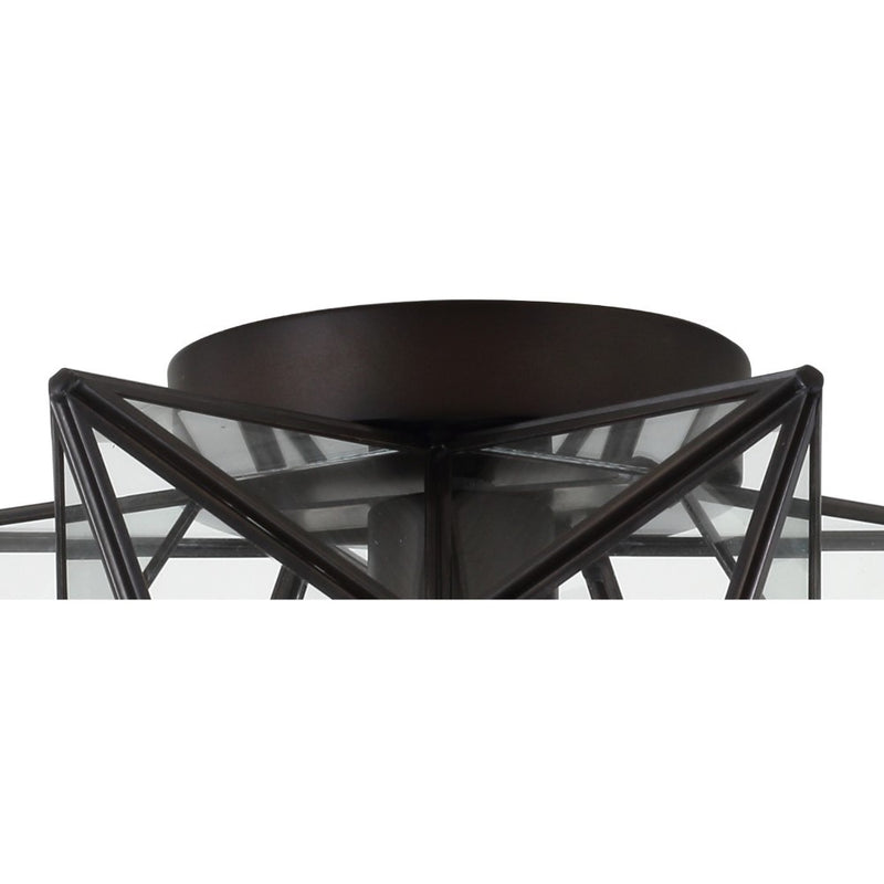 Stella 12" Moravian Star Metal/Clear Glass LED Flush Mount - JONATHAN Y