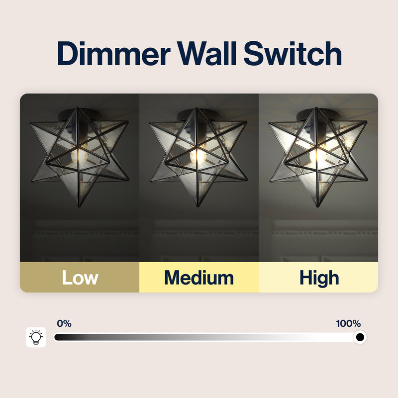 Stella 12" Moravian Star Metal/Clear Glass LED Flush Mount