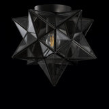 Stella 12" Moravian Star Metal/Clear Glass LED Flush Mount - JONATHAN Y