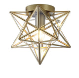 Stella 12" Moravian Star Metal/Clear Glass LED Flush Mount - JONATHAN Y