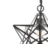 Stellaa 12" Moravian Star Metal/Clear Glass LED Pendant - JONATHAN Y