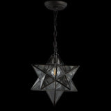 Stellaa 12" Moravian Star Metal/Clear Glass LED Pendant - JONATHAN Y
