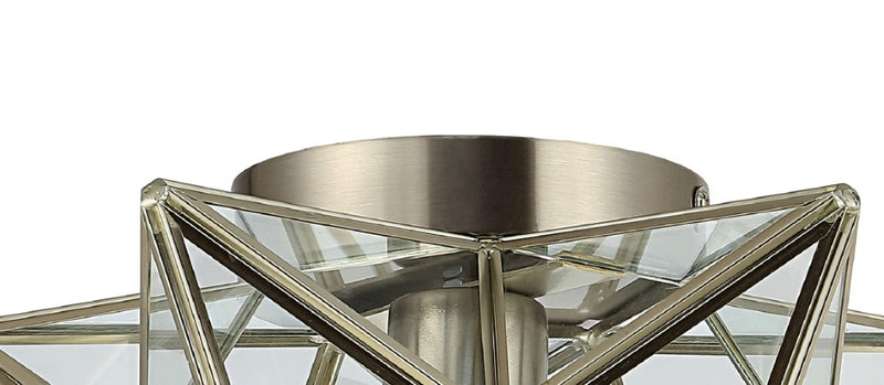 Stella 12" Moravian Star Metal/Clear Glass LED Flush Mount