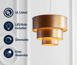 Lynn 21" Tier Metal LED Pendant Gold / 3 Sockets – ICONS