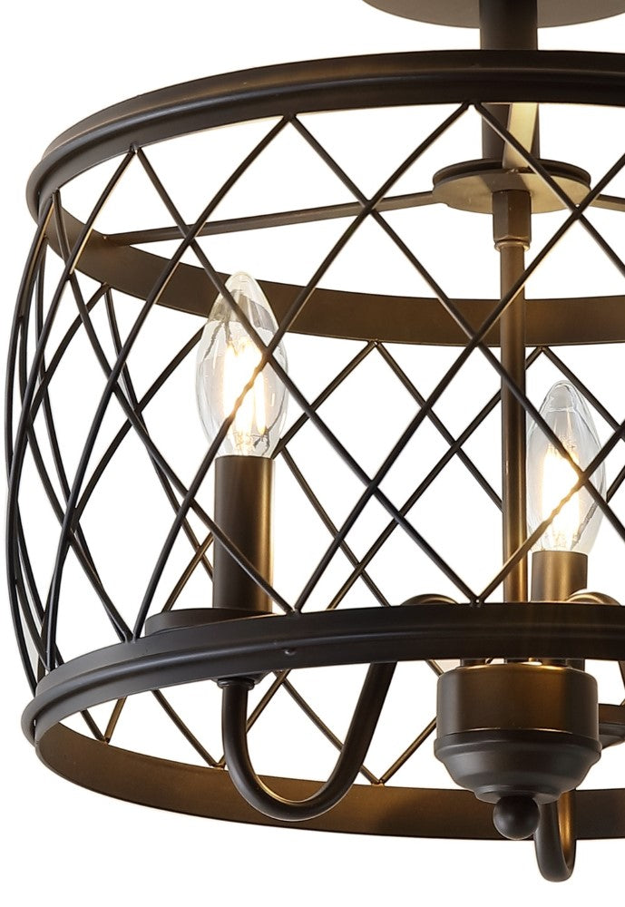 Eleanor 15" Metal LED Semi Flush Mount Ceiling Light - JONATHAN Y