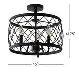 Eleanor 15" Metal LED Semi Flush Mount Ceiling Light - JONATHAN Y