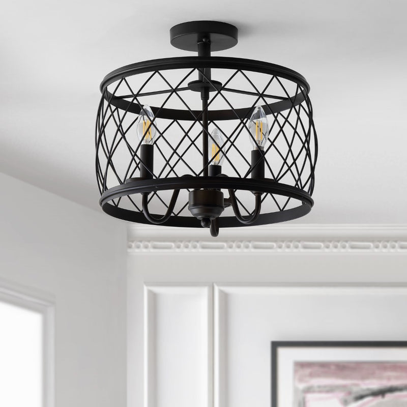 Eleanor 15" Metal LED Semi Flush Mount Ceiling Light - JONATHAN Y