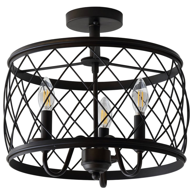 Eleanor 15" Metal LED Semi Flush Mount Ceiling Light - JONATHAN Y