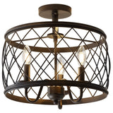 Eleanor 15" Metal LED Semi Flush Mount Ceiling Light - JONATHAN Y