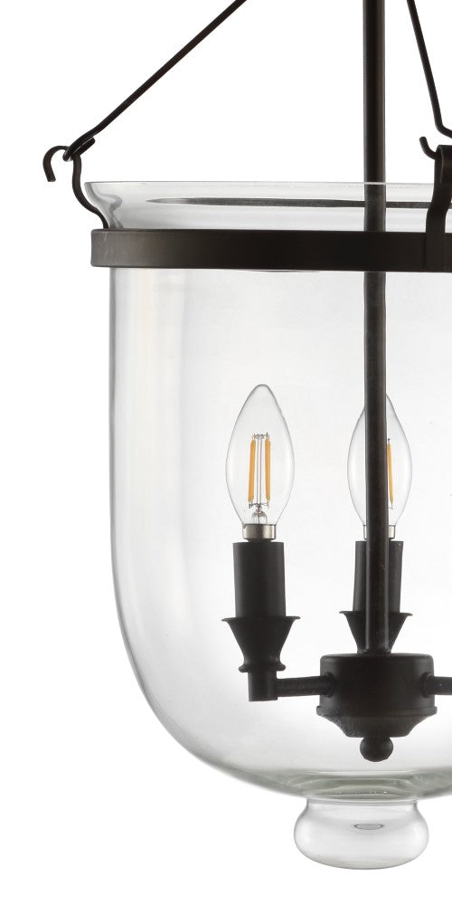 Charlotte 14.5" Metal/Glass LED Semi Flush Mount - JONATHAN Y