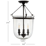 Charlotte 14.5" Metal/Glass LED Semi Flush Mount - JONATHAN Y