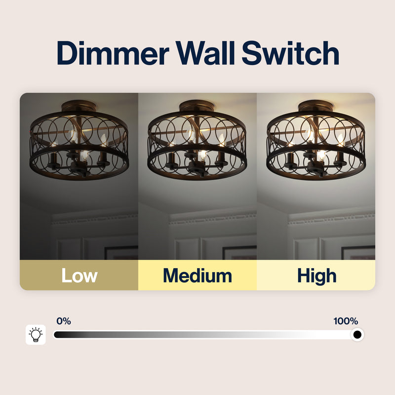Sylvain 15.5" Metal LED Semi Flush Mount