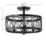 Sylvain 15.5" Metal LED Semi Flush Mount - JONATHAN Y