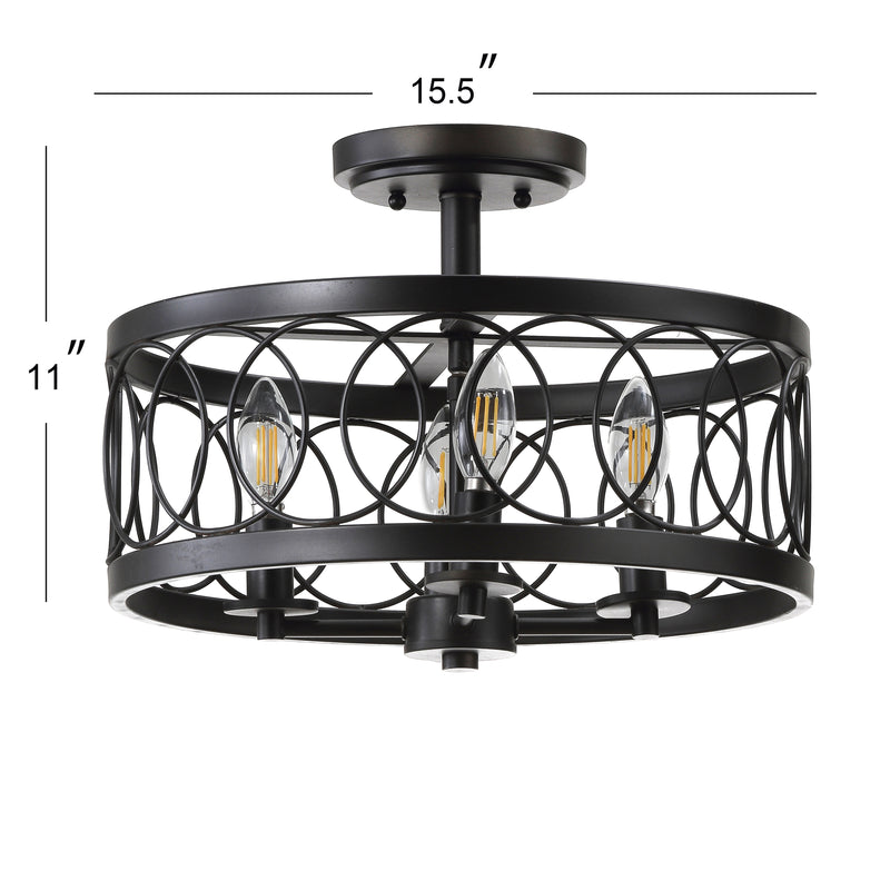 Sylvain 15.5" Metal LED Semi Flush Mount - JONATHAN Y