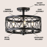 Sylvain 15.5" Metal LED Semi Flush Mount - JONATHAN Y