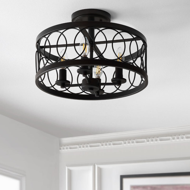 Sylvain 15.5" Metal LED Semi Flush Mount - JONATHAN Y
