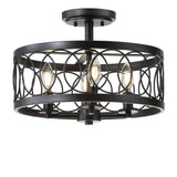 Sylvain 15.5" Metal LED Semi Flush Mount - JONATHAN Y