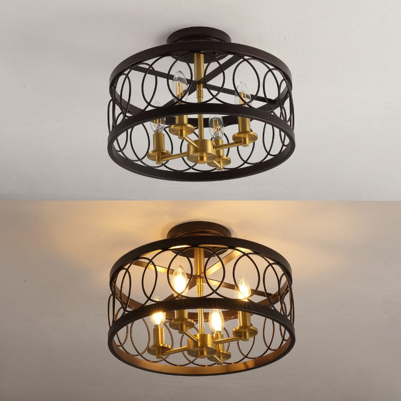 Sylvain 15.5" Metal LED Semi Flush Mount - JONATHAN Y