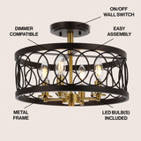 Sylvain 15.5" Metal LED Semi Flush Mount - JONATHAN Y
