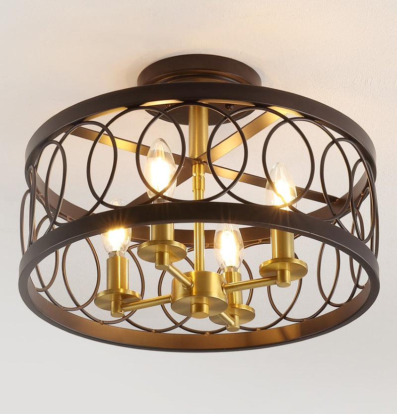 Sylvain 15.5" Metal LED Semi Flush Mount - JONATHAN Y