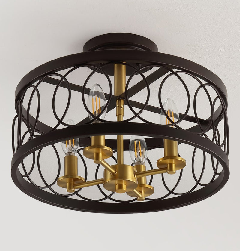 Sylvain 15.5" Metal LED Semi Flush Mount - JONATHAN Y