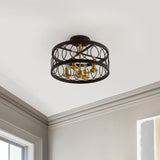 Sylvain 15.5" Metal LED Semi Flush Mount - JONATHAN Y
