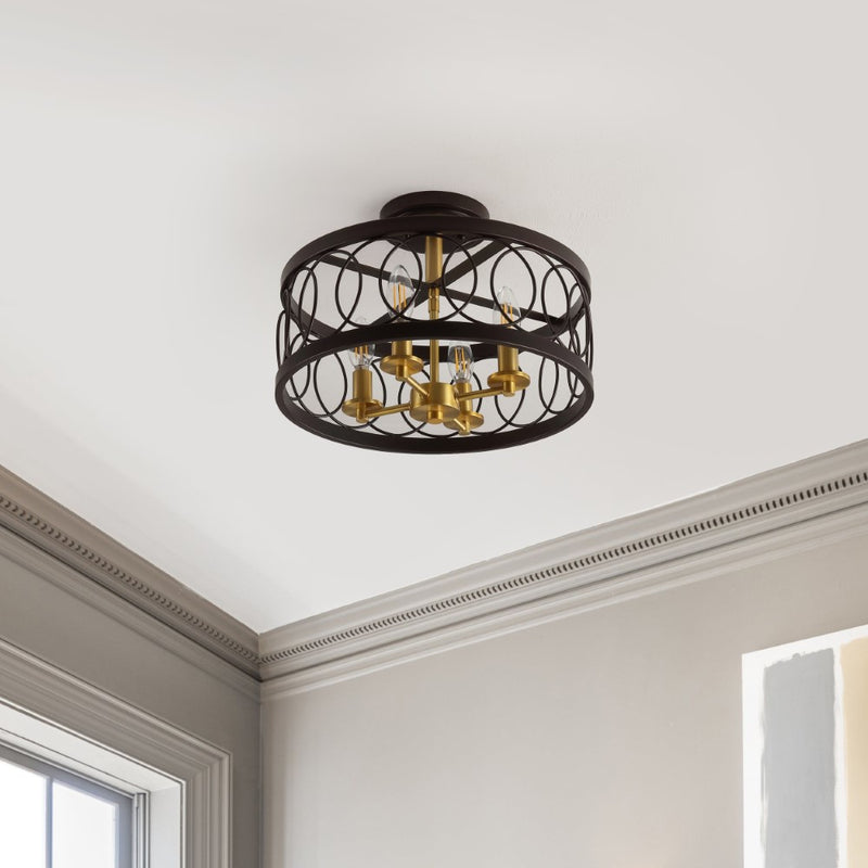 Sylvain 15.5" Metal LED Semi Flush Mount - JONATHAN Y