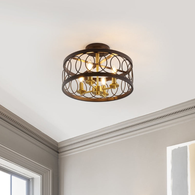 Sylvain 15.5" Metal LED Semi Flush Mount - JONATHAN Y