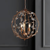 Isabelle 20" Adjustable Metal/Glass LED Pendant - JONATHAN Y