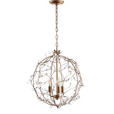 Isabelle 20" Adjustable Metal/Glass LED Pendant - JONATHAN Y