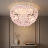 Isabelle 15.5" Metal/Acrylic LED Flush Mount White/Pink – AI-ON