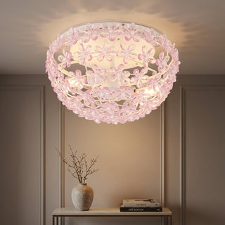 Isabelle 15.5" Metal/Acrylic LED Flush Mount White/Pink – AI-ON