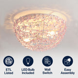 Isabelle 15.5" Metal/Acrylic LED Flush Mount