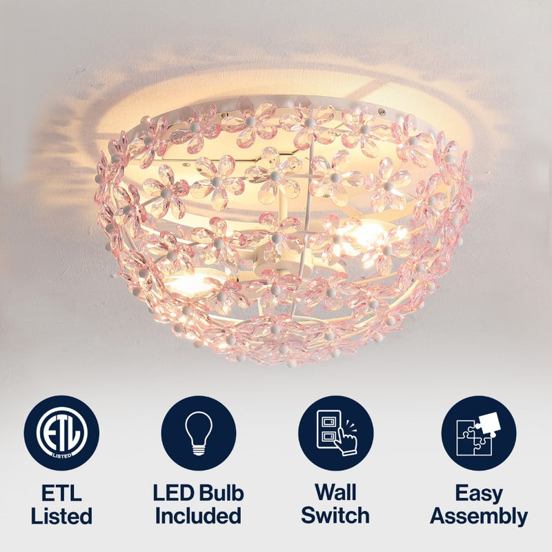 Isabelle 15.5" Metal/Acrylic LED Flush Mount