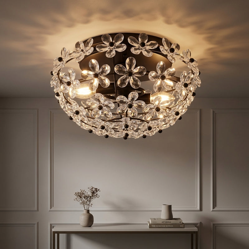 Isabelle 15.5" Metal/Acrylic LED Flush Mount Oil Rubbed Bronze/Clear – AI-ON
