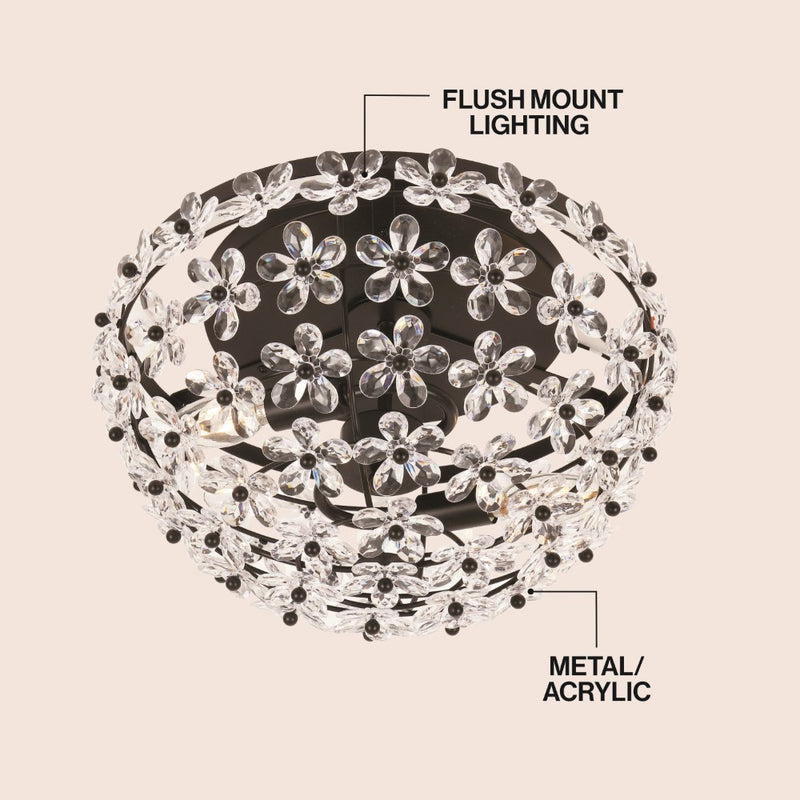 Isabelle 15.5" Metal/Acrylic LED Flush Mount