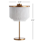 Coco 27.5" Fringed/Metal LED Table Lamp - JONATHAN Y