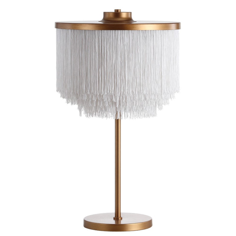 Coco 27.5" Fringed/Metal LED Table Lamp - JONATHAN Y