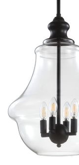 Adam Adjustable Metal/Glass LED Pendant - JONATHAN Y