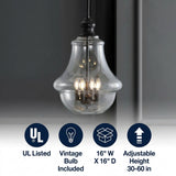 Adam Adjustable Metal/Glass LED Pendant Oil Rubbed Bronze / 16" – ICONS